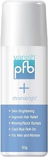 PFB Vanish Razor Bump Stopper Skin Care Treatment with Chromabright Dark Spot Remover, Roll On Formula Treats Ingrown Hairs and Razor Burns - 93g