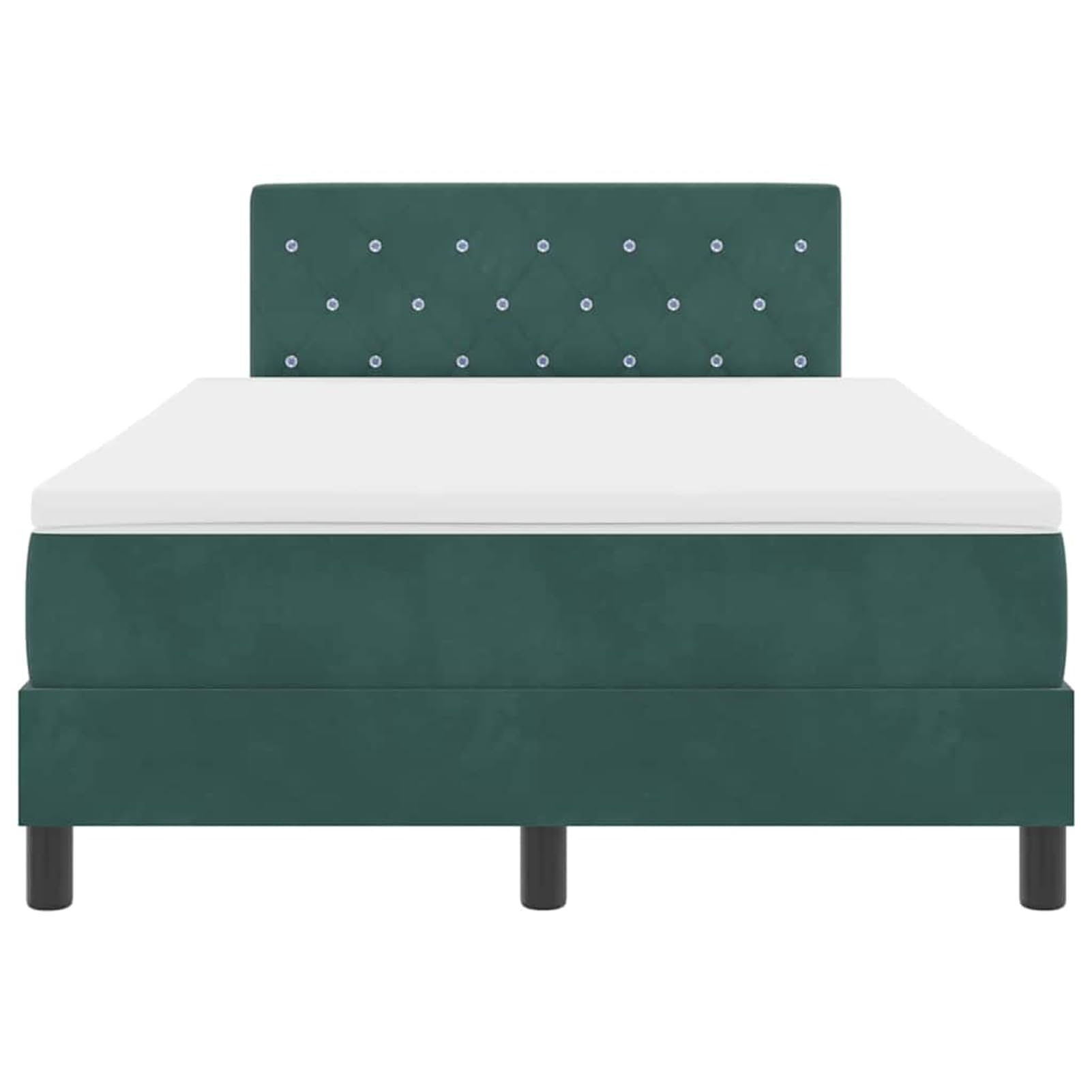 ATOMSTACK MAKER Letto a molle, 120 x 200 cm, colore verde scuro, effetto velluto, testiera regolabile in altezza, materasso e topper, rete a doghe stabile, design moderno per 2 persone (280 kg)