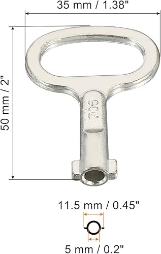 Miniatura 2 de Patikil Llave inglesa con forma de llave, paquete de 5 para bloqueo de panel de 0.45 x 0.2 pulgadas, color plateado