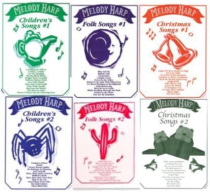 Melody Harp Music Bundle (6 Books) - Includes Children's Books 1 & 2, Folk Songs 1 & 2, & Christmas Songs 1 & 2