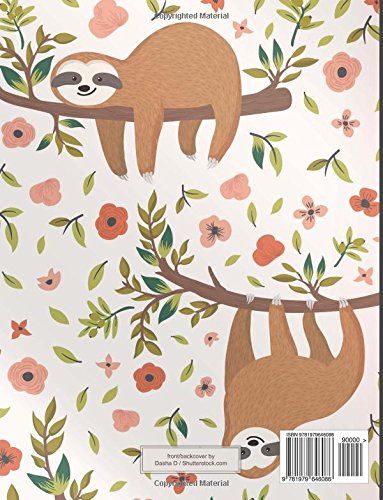 DÉKOKIND Notenheft | DIN A4, 64 Seiten, 12 Notensysteme pro Seite, Inhaltsverzeichnis, Vintage Softcover | Dickes Notenbuch | Motiv: Faultiere