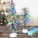 BANBERRY DESIGNS Christmas Miniature Trees - Set of 2 LED Lighted Pine Trees for Holiday Village Setup - Colorful Lights