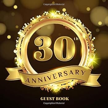 30th Anniversary Guest Book: Black Gold GuestBook Wedding Glossy Cover Place for a Photo Cream Color Paper 123 Pages Guest Sign in for Party ... Wishes and Messages from Family and Friends