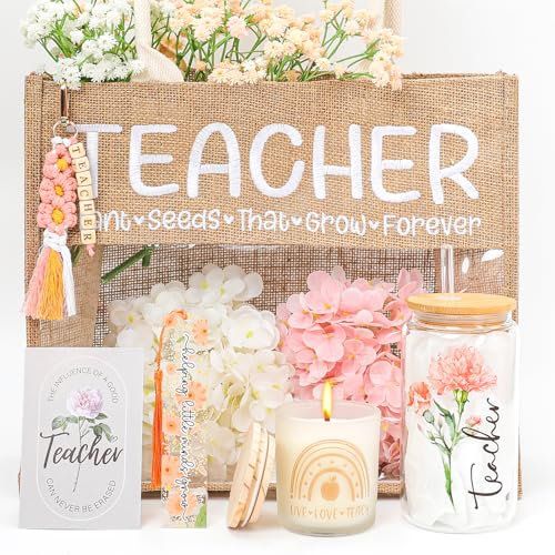 Image of Elysirise Teachers Appreciation Gift,Teacher Gifts for Women,Teacher Gifts with Tote Bag Glass Cup