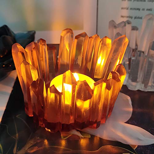 Resinworld 2 Pack Crystal Cluster Tea Light Candle Holder Mold, Candle Holder Silicone Mold For Resin, Silicone Mold For Candle Holder Jewelry Trinket Dish/Holder #TOP3