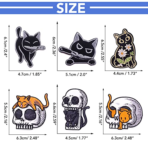 Mivofun 6 Pcs Ghost/Cat With Knife Clothes Patches, Peace Was Never An Option, Diy Sew On/Iron On Embroidered Cartoon Patch Applique Stickers, For T-Shirt Jeans Hat Bags (Ghost/Cat) #TOP3