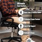 Mind Reader Air-Cloud Seat Cushion, Ergonomic Support for Posture, Pressure Relief, and Pain Reduction, Portable with Washable Cover, Memory Foam, Black - Image 4
