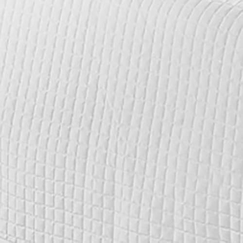 Miniatura 3 de Juego de colcha acolchada de lujo, 3 piezas de microfibra sin arrugas, cómoda colcha con fundas de almohada a juego (tamaño King, blanco)