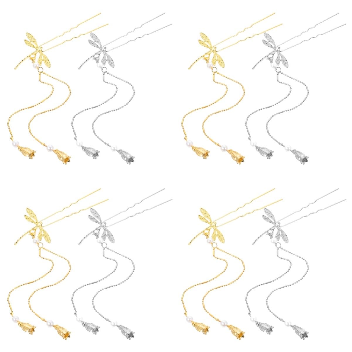 MAGICLULU 16piezas Horquillas De Metal u Borlas Para Peinados Elegantes Tocados Para Bodas y Accesorios De Pelo Diseño De