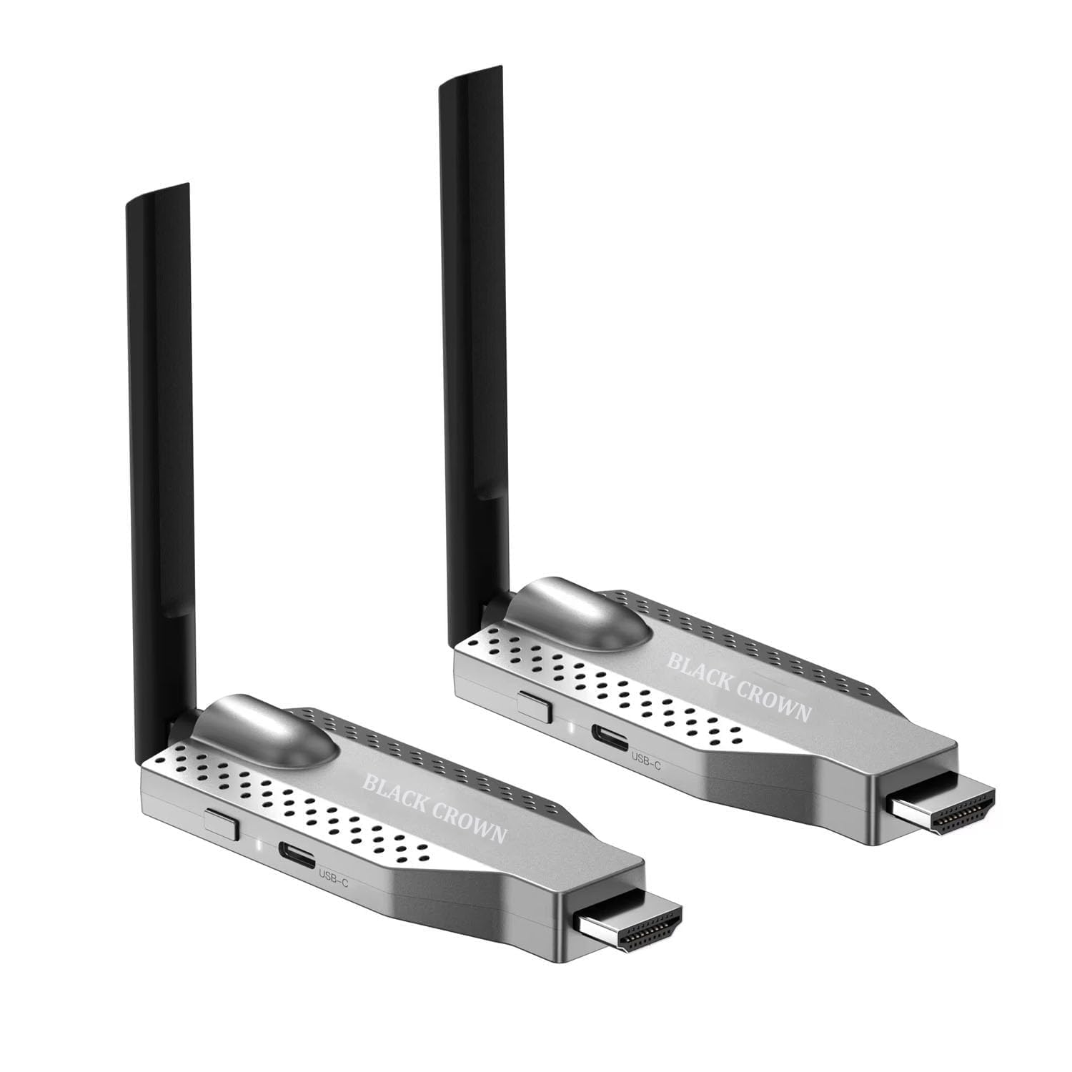 BLACK CROWN Wireless HDMI 50m Transmitter & Receiver Extender Display Adapter for TV Box Wireless HDMI Transmitter and Receiver, Plug and Play, 164FT Long Range 2.4G1080P ABS (Silver)-image-37