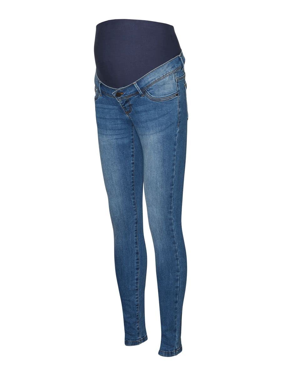 Mamalicious Women's Mlmila Slim Medium Blue Jeans A. Noos