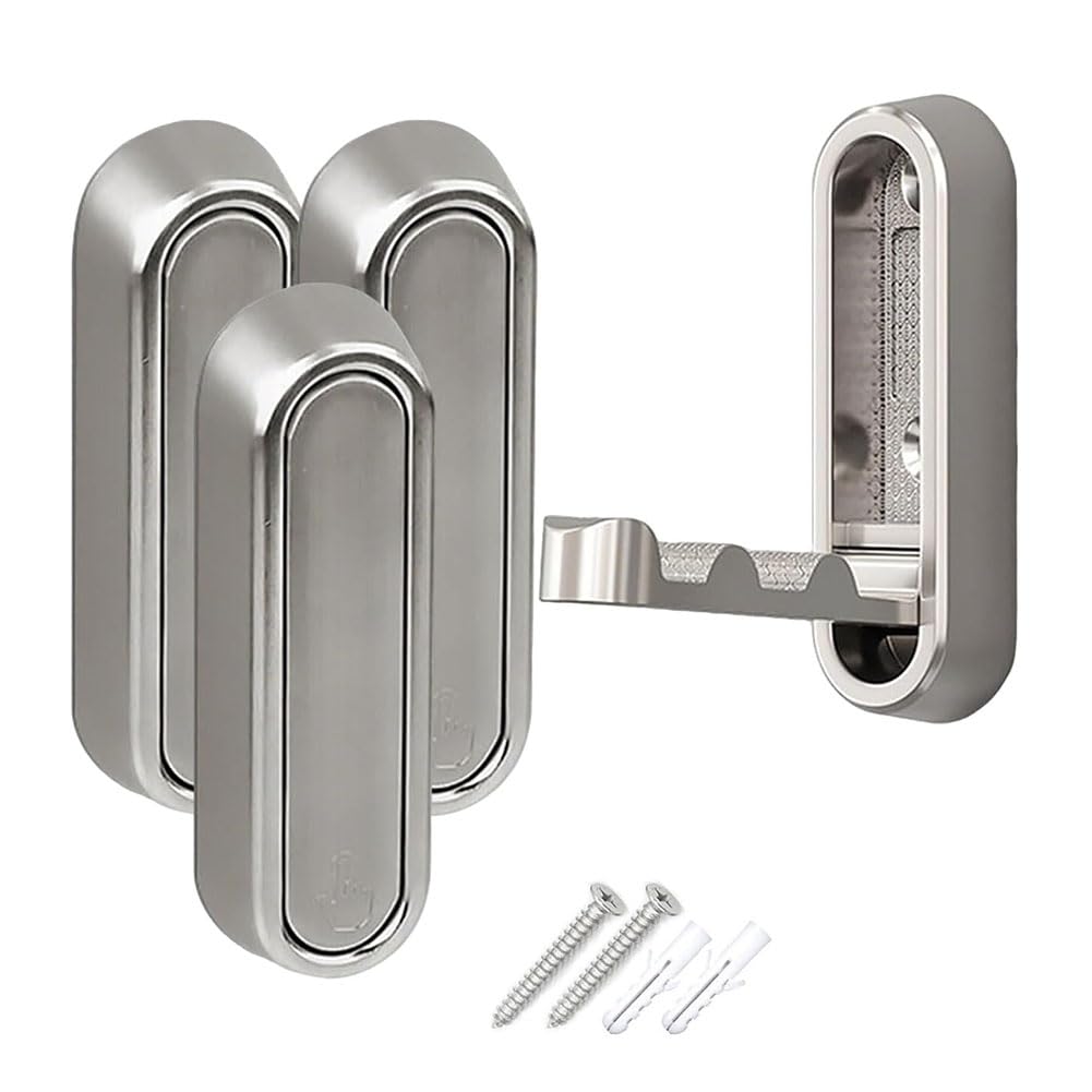 Littimoon 4PCS Folding Coat Hook Folding Wall Hook for Hanging Coats, Towel, Hangers, Hat, Backpacks