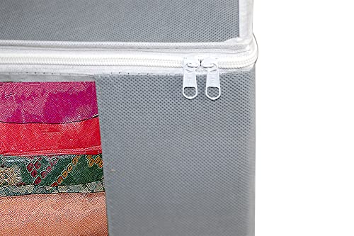 Image of AI ANKIT INTERNATIONAL Saree Cover Bag /Solid Grey Saree Cover Bag /Saree Covers For Storage /Pack of 2