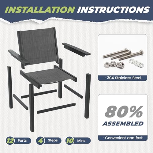 Image of Amopatio HDPE Outdoor Dining Chairs Set of 4