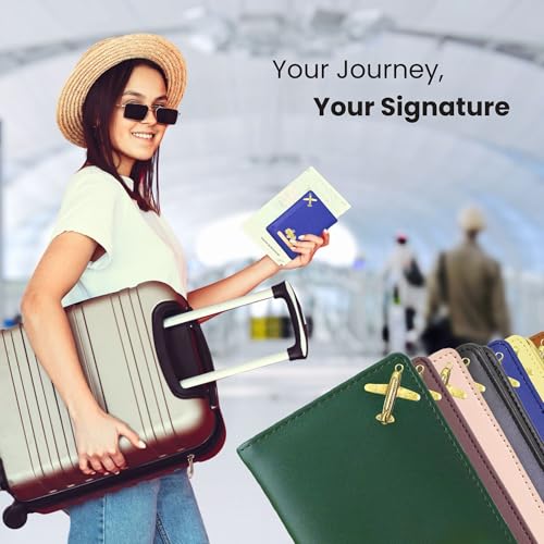 Image of Personalized Passport Cover in Leather Holder, for Travel Organizer Gift for Men and Women, Passport Holder, Elastic Passport Cover (Baby Pink)