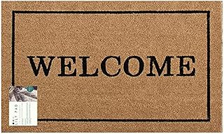 LP Doormats - country coir door mat - extra large welcome doormat with border - heavy duty doormat 90 x 60cm 7- indoor door mat - outdoor sheltered use welcome mat - front door mats (Welcome)