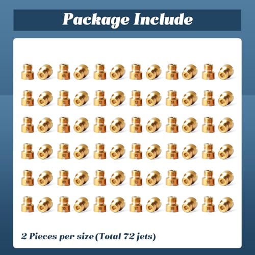 Esttlamer 72Pcs 36-181 Carburetor Main Jet Assortment Kit Compatible with Holley 2010 2300 4010 4011 4150 4160 4500 Carb Jets Replacement Kit 1/4-32 Threads, Includes One Pair Each of #64-99 - Thumbnail 7