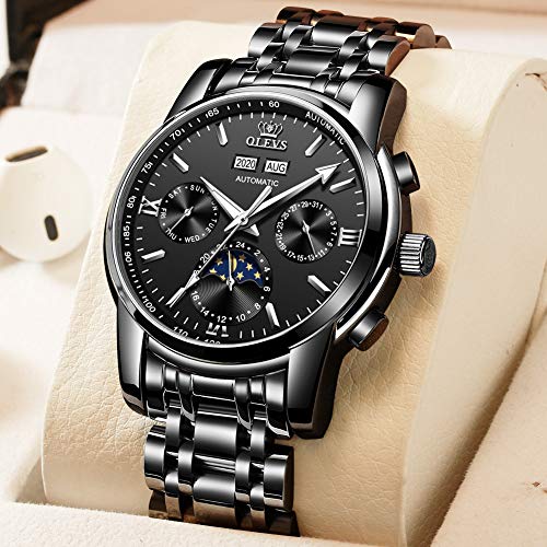 OLEVS Self Winding Watches for Men Automatic Mechanical Dress Tourbillon Stainless Steel Date Calendar Waterproof Luminous Wrist Watch - Image 4