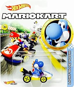 Hot Wheels Mario Kart Light-Blue Yoshi Standard Kart