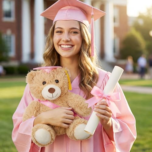 Aoriher 6 Pcs Class of 2026 Gifts Graduation Teddy Bears, 14 Inch Khaki Cute Soft Plush Stuffed Bears Animals with Cap, Diploma, Congratulations Sash, End of Year Gift for Kids Girl Boy Adult(Pink) by Aoriher - Used condition - Image 5