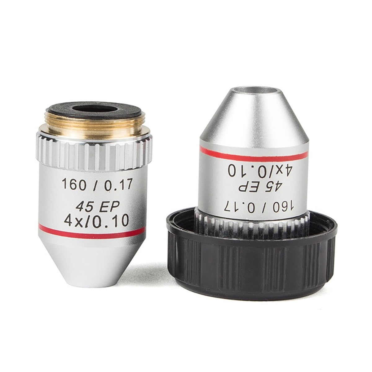 Microscope 4X 10X 40X 100X 160/0.17 Semi Plan Achromatic Lens for Biological Microscope(4X)