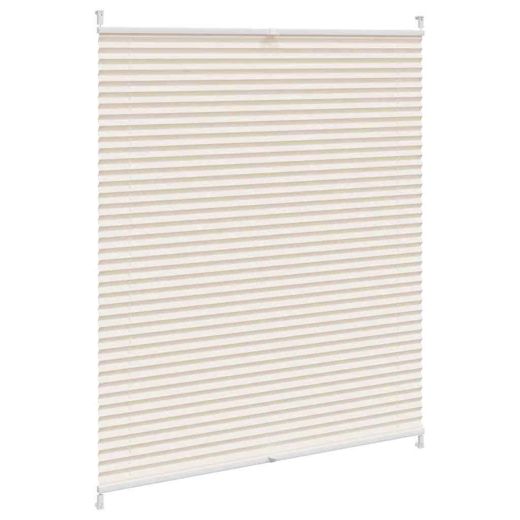 Plissee Rollo Jalousie Raffrollo Doppelrollo 110 x 150 cm Creme, Sichtschutz Sonnenschutz Blickdicht, Thermo Klemmfix ohne Bohren für Fenster, Tür, Balkontür, Schlafzimmer