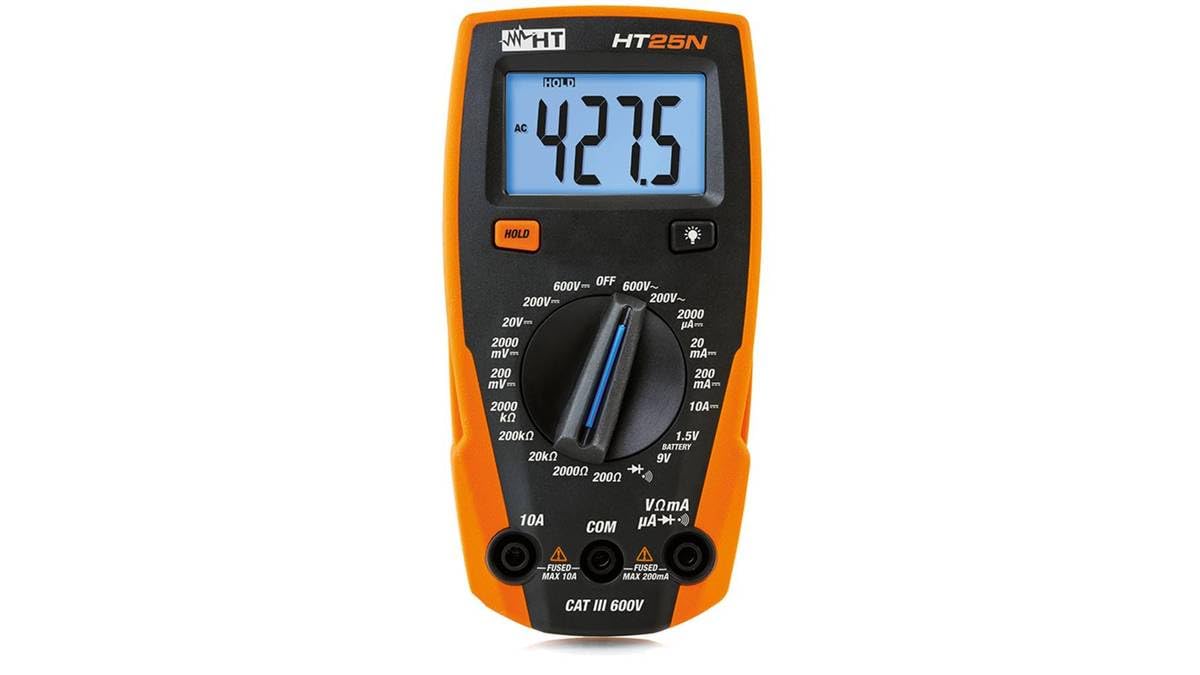 HT-​Instruments HT25N Multimetro Digitale Multifunzione Com, Nero/​Arancio