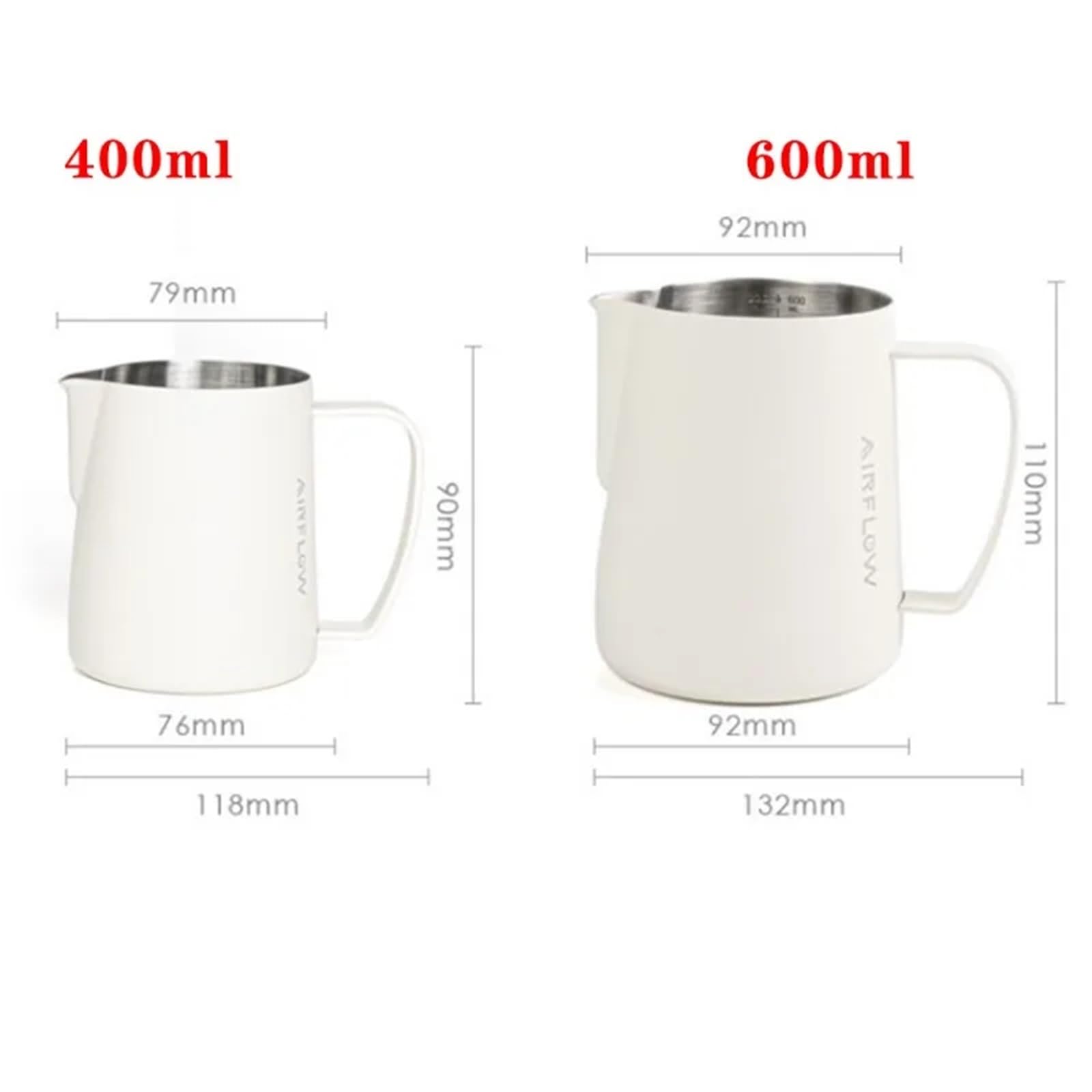 Genérico Taza Latte Art, jarra de leche con boquilla puntiaguda de doble escala de acero inoxidable(600ml,Black)