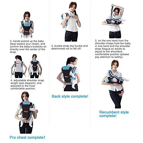 Image of Elementary Elegant Baby Carrier with 4 Carry Positions, Baby Carrier for 4 to 24 Months Baby, Adjustable New-Born to Toddler Carrier with Cushioned Leg Support, Max Weight Upto 15 kgs (Navy Blue)