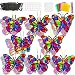 Lonfliness 32 Sets Butterfly Suncatcher Craft Kit DIY VBS Window Stain Glass Effect Paper Butterfly Sunday School Classroom Decors Spring Easter Art Craft Creative Activity Project Kid Gift Favor