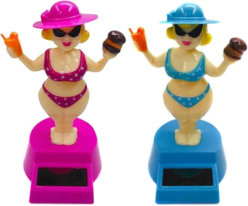 Miniatura 8 de ikasus Juguete solar para salpicadero de automóvil, juguete de baile solar, lindo adorno de muñeca de niña Bobblehead, decoración interior del