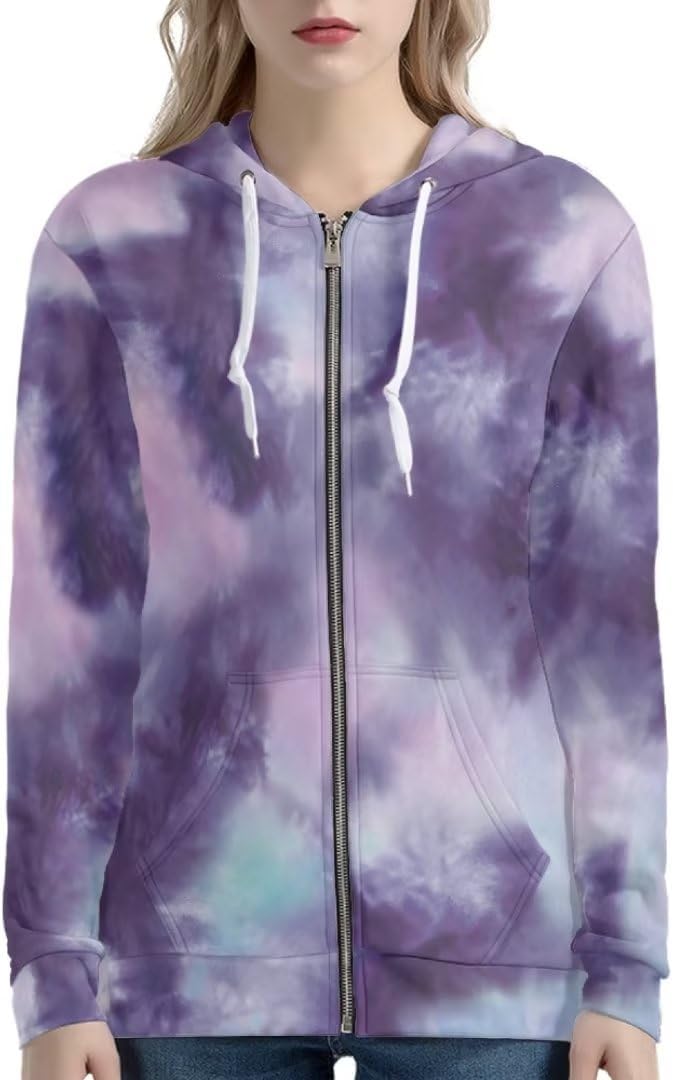Women's Zip Up Hoodies Hoodie Casual Long Sleeve Sweatshirts for Women Full Zip Trendy Drawstring Clothes