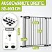 Bomi Treppenschutzgitter Merle Flatstep, Breite 95-103 cm | Türschutzgitter ohne Bohren, stabile Kindersicherung für Kind & Hund, TÜV geprüftes Hundegitter, Türgitter, Treppengitter, Metall Schwarz