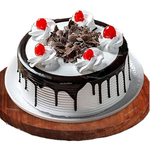Image of The FloralMart Flakey Hearts FlavoredCake Eggless | Birthday | Anniversary | Same Day Delivery (500 GM, Black Forest)
