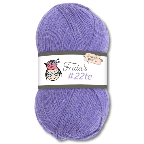 Frida's Wollhaus Frida's - Ovillo de lana para calcetines, 100 g, varios colores (4616, violeta)