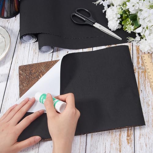 CRASPIRE 2 Rolls 130 x 30cm Linen Book Cloth Black for Book Binding A4-A8 Fabric Surface Paper Backed Bookcover Books Album Scrapbooking Archival DIY Covering Protector Bookcloth Bookbinding Supplies - Image 3