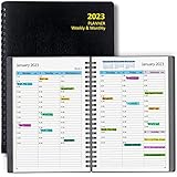 2023 Planner Weekly and Monthly, Daily Hourly Appointment Book 2023 Calendar Planners & Organizers Leather Softcover Yearly Schedule Planner A5-8.6
