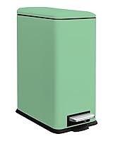 Vista 16 de Cubo de basura pequeño para baño con tapa, cubo de basura de 1.3 galones con cubo interior extraíble, cubo de basura delgado con tapa de cierre