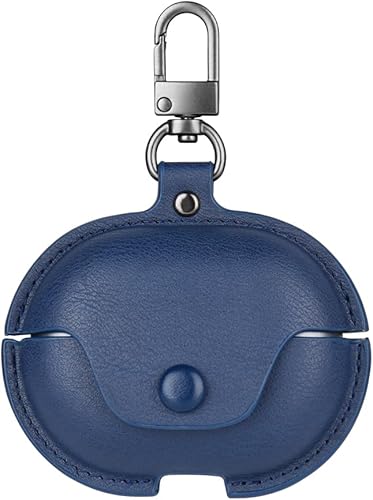 Funda delgada de cuero de alta calidad para Huawei FreeBuds Pro con llavero para mujeres, niñas, hombres y niños, accesorios de funda azul