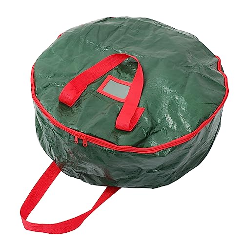 Garneck 1pc Premium Wreath Storage Bag Round Design for Holiday Decor Pe Material for Wreaths Bells and Garland Storage