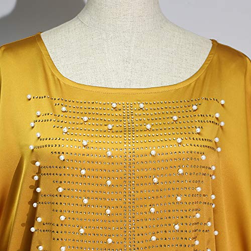 HD African Dresses for Women Fashion Beading Rhinestone Kaftan Maxi Dress3