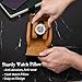 AuraBasic Single Watch Travel Case for Men & Women, Roll With Anti-Scratch Fleece, Portable Organizer Premium Luxury, Hand-Made Dark Brown Box for Birthday Festival Gift
