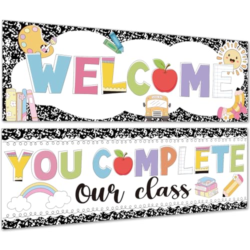 Pancarta Welcome para solucionar paredes vacías en decoración de aula