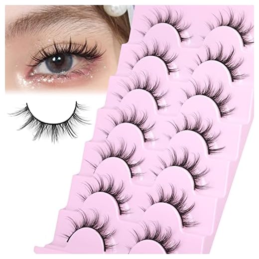 Manga Lashes Natural Look Wispy Anime False Eyelashes Mink Fluffy Eye Lashes Pack Spiky Asian Japanese Korean Cosplay Fake Eyelashes 12 mm Curly Manhua Lash Strips Look Like Individual Cluster