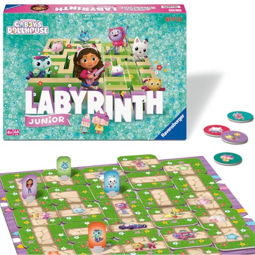 Ravensburger Gabby's Dollhouse Junior Labyrinth, Jeu de société, Maison des Poupées, Jeux pour Enfants à partir de 4 Ans, Version espagnole