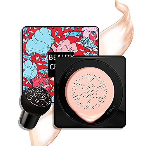 CC Cream Foundation Mushroom Head Air Cushion CC Cream BB Cream Liquid Foundation Makeup Concealer, Long Lasting Moisturizing Create Even Skin Tone Foundation Liquid Makeup (Natural)