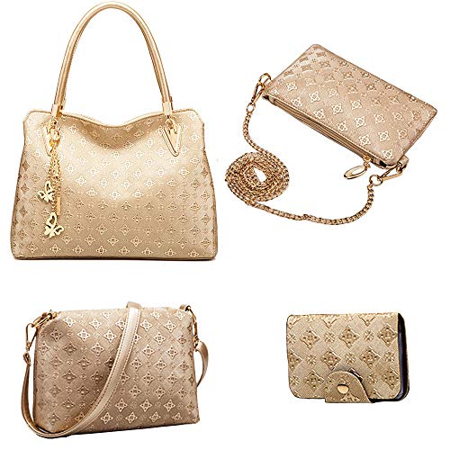 Bolso de mano para mujer PU con asas y borla miniatura 4