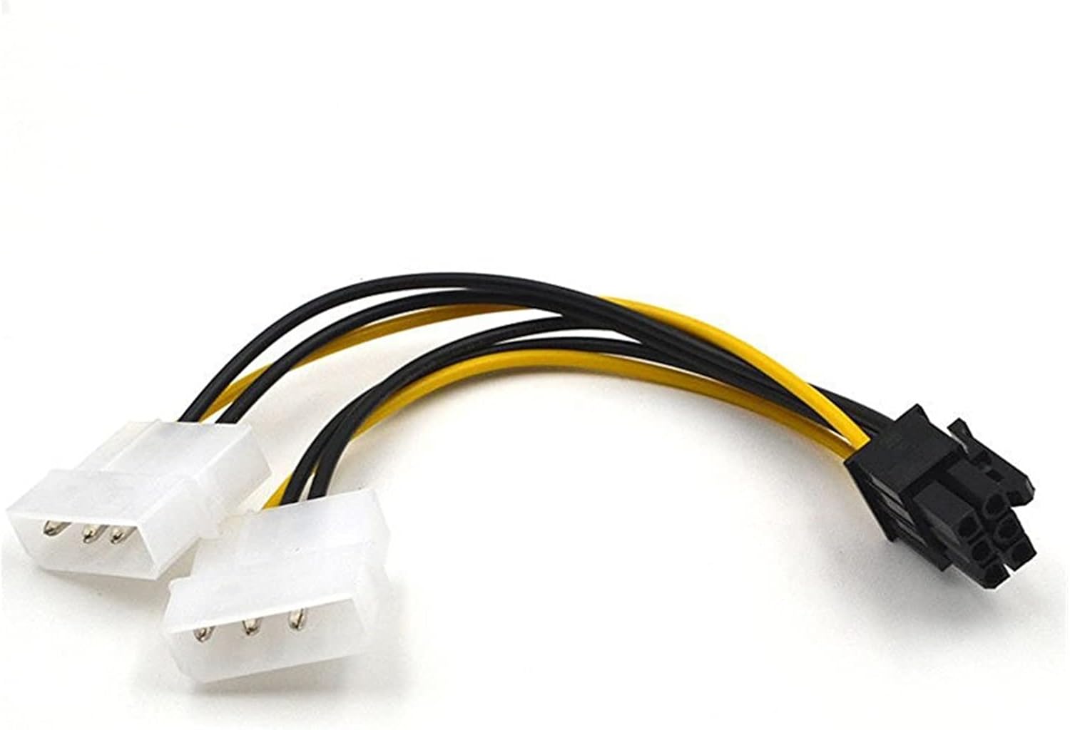 6インチ2&times;モレックス4ピンから6ピン PCIエクスプレスビデオカードPCI-E ATX PSU電源コンバータケーブル - PCIe