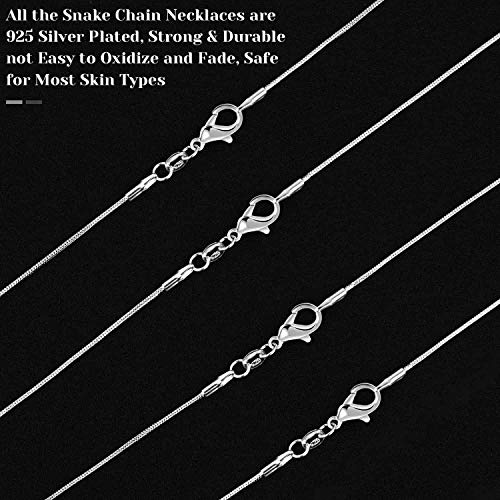 image for PAXCOO 30 Pack Bulk Necklace Chain Silver Plated Necklace Snake Chains