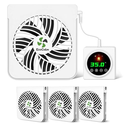 ecoCalm Ventilatore per radiatore con 5 magneti per radiatori in ghisa, 4 ventilatori magnetici con termostato intelligente, ventilatore per radiatori aumenta l'efficienza di riscaldamento e risparmia